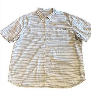 Ascend Men’s XXL short sleeve light gray striped casual shirt